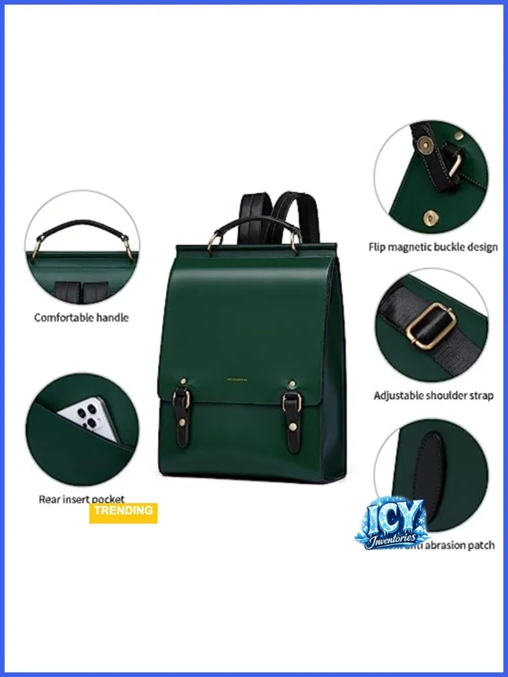 Genuine Leather Backpack Purse for Women - Travel College Daypack Laptop